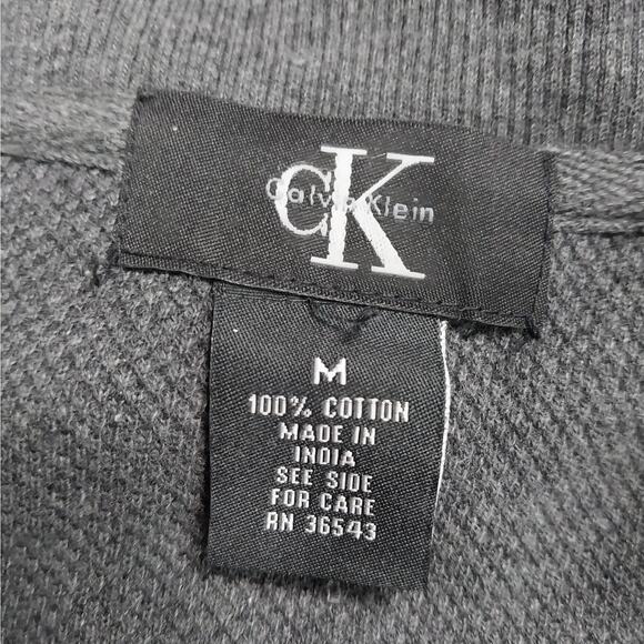 CALVIN KLEIN! FULL ZIPPER CHARCOAL GRAY KNIT COTTON LIGHTWEIGHT SWEATER! SZ M - Picture 8 of 10